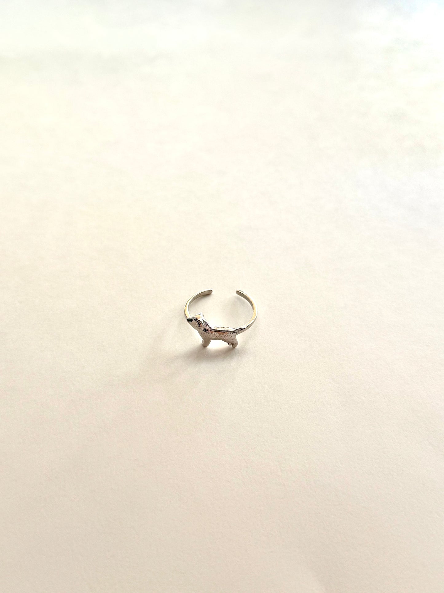 Silver Dog Adjustable Ring