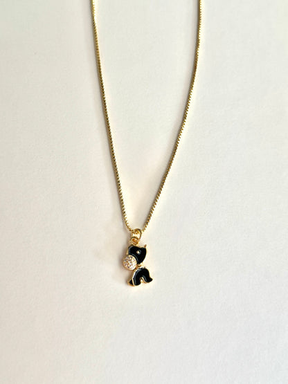 Small Dog Gold Pendant Necklace With Sparkle